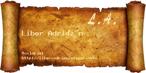 Liber Adrián névjegykártya